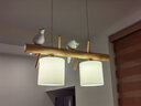 木元素 小鸟餐厅吊灯 北欧日式原木风田园餐馆饭厅灯三头长线 原木色 2头小鸟吊灯 E27 LED光源 实拍图