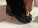 卓诗尼厚底短靴女2025年冬新款弹力靴袜春秋女靴子英伦风加绒瘦瘦马丁靴 黑色-绒里 35 实拍图