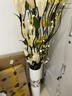 鑫达特雪梅花胶花仿真假花客厅摆放花卉落地高带花瓶电视柜旁摆件SN9266 黄色玫瑰不带瓶价格 实拍图