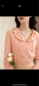 茵曼2023春女装新款法式纯棉刺绣花边领灯笼袖衬衣 粉橙色 XL 晒单实拍图