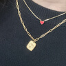 六福珠宝 18K金小红心钻石项链套链 cMDSKN0014y 共4分/黄18K/约1.28克 实拍图