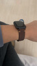 美定适用苹果手表表带纯手工真皮applewatch s11/10X表带Ultra3/2iwatch9/8s7/6se进口植鞣皮高级皮质 可升级蝴蝶扣，联系客服备注颜色 iwatch 7/8/9代【45 实拍图
