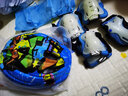 费斯骑行头盔护具轮滑儿童3-6-12岁男孩溜冰鞋女孩自行车护手护膝护肘 蓝色/涂鸦头盔+夜光护具 S码/约3-6岁/头围48-58cm) 实拍图