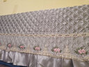庭漫伊全包夹棉布艺绣花床头罩现代欧式防尘罩1.5m1.8m床头套2021年新款通用床靠背罩软包保护罩 绗绣灰色 180cm 实拍图