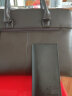 格比森 商务公文包男士单肩包软皮斜挎包大容量手提包可装14吋电脑包 细皮纹棕色+钱包 实拍图