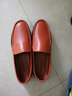 红蜻蜓春款男士时尚豆豆鞋男士休闲皮鞋舒适套脚休闲男鞋WTA5590 桔红色 44 实拍图