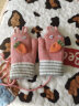 迪尼贝儿（DNBR）1-3岁儿童手套冬季加厚保暖婴儿针织加绒男女童宝宝毛线挂脖手套 粉兔 实拍图