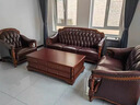 格澜帝尔（growdear）沙发美式古典真皮沙发牛皮沙发组合实木真皮沙发欧式新古典奢华 全皮单人位（可换皮布颜色） 实拍图