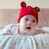 贝娜茜婴儿帽子秋冬季男女宝宝婴幼儿护卤门新生儿胎帽针织毛线帽幼儿冬天 MX851-红色 单买帽子 0-15个月（37-47CM） 晒单实拍图