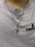 QMXD刻字项链男士潮流十字架戒指吊坠嘻哈男女生锁骨链学生时尚送男友 实拍图
