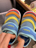 卡特兔儿童凉鞋夏季童鞋儿童学步鞋包头洞洞鞋毛毛虫运动鞋网面机能凉鞋 彩虹色 22 内长13.5cm 脚长12.5-13.0 实拍图