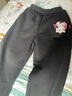 真维斯女童裤子加绒秋冬新款儿童运动裤保暖一体绒冬装休闲加厚舒适卫裤 黑 J花朵爱心X 140 实拍图