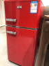 德姆勒（DEMULLER）复古冰箱小型大容量家用租房电冰箱 化妆品静音强劲网红冰箱冷藏冷冻节能 BCD-118中国红 实拍图