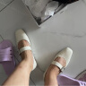 思加图新款奶油鞋法式玛丽珍鞋软底平底鞋单鞋女鞋子EPQ01AQ3 米白 38 晒单实拍图