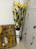 鑫达特雪梅花胶花仿真假花客厅摆放花卉落地高带花瓶电视柜旁摆件SN9266 黄色玫瑰不带瓶价格 实拍图
