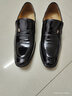 老人头男鞋春秋季头层牛皮正装皮鞋男套脚漆皮亮面尖头商务内增高结婚鞋 黑色平跟四季款 42 实拍图