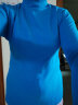 红粉宣言冬季加绒打底衫新款百搭修身弹力半高领内搭上衣 孔雀蓝不加绒 L（110-120斤） 实拍图