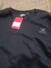 特步（XTEP） 卫衣男装套头t恤衫秋季休闲运动服饰男士保暖打底宽松大码跑步服 黑-logo基础圆领-加绒加厚 3XL /190 -现货速发 实拍图