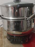 惠当家（Hui Dang Jia）电锅电热锅电炒锅一体多功能锅电蒸锅电煮锅电火锅定时加厚不锈钢锅炒菜家用多用途锅 【304不锈钢】30cm一锅双笼(定时款) 实拍图