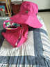 林洛蝶 夏天女士大檐遮阳帽防紫外线太阳帽户外遮阳帽可拆卸双面防晒帽度假沙滩帽女M356 可拆多用大沿帽玫红花朵M356 实拍图