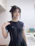 李宁（LI-NING）泳衣女连体裙式修身显瘦游泳衣舒适透气温泉度假泳装088 黑色M 实拍图