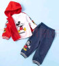 迪士尼童装男女童卫衣套装加绒连帽外套米奇T恤+裤子3件装 大红1159 4岁/身高110cm 晒单实拍图