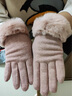 玛丽亚·古琦獭兔毛圈薄绒保暖羊毛手套女礼盒装阿朵尔芬娜5EE460514B粉 实拍图