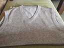 罗蒙毛线背心男针织毛衣马甲含羊毛男士无袖羊毛衫春秋薄款V领毛马夹中年青年学生纯色休闲坎肩 浅灰 52/XL 实拍图