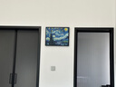 水竞手绘油画梵高装饰画玄关餐厅挂画书房桌面画儿童房卧室壁画背景画 B款星空 香槟银环保框 40*50 梵高名画 实拍图