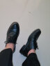 康奈 男士商务正装鞋经典圆头系带布洛克鞋深口皮鞋 黑色 40 实拍图