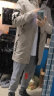 稻草人（MEXICAN）男士风衣中长款韩版潮流宽松春秋季休闲男装外套 卡其 XL 实拍图