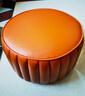 孜度小凳子家用矮凳皮凳子沙发凳换鞋凳小圆皮墩子沙发凳圆形南瓜凳子 橙色 24cm 高（直径36cm）主图模特尺寸 实拍图