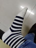 无印良品 MUJI 女式 合脚直角 袜口无橡筋 袜 DAJ02A1A   燕麦色条纹 23-25cm/36-40码 实拍图