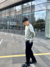 费洛仕春秋季新款装男士长袖t恤韩版青年潮上衣打底卫衣男装加绒保暖服 1152绿色(不加绒) XL (120-133) 实拍图
