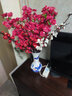 花艺赫家饰  仿真梅花枝假花摆件绢花腊梅干花桃花客厅摆设花束中式家居装饰 60cm大红色中式梅花【5支】 实拍图