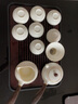 白瓷功夫茶具套装家用侧把德化高白玉瓷泡茶壶盖碗茶杯茶洗整套陶瓷描金 10头汉白玉(侧把-木)罗汉杯+长琴胡黑-描金 实拍图