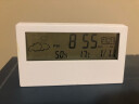 气象桌面数字时钟数显电子台历床头时间显示器用夜光透明湿度温度闹钟24h/12h制 白色透明款（无背光灯） 13.2×7.3×3.2CM 晒单实拍图