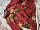 缇米媗妈妈套装夏季新款中国风高档纱印花旗袍大码中老年女装显瘦两件套 红色套装（上衣+裤子） 4XL建议穿125-135斤 晒单实拍图