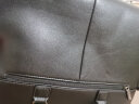 格比森 商务公文包男士单肩包软皮斜挎包大容量手提包可装14吋电脑包 细皮纹黑色+钱包 实拍图