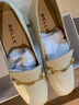 百丽（Belle）时尚简约乐福鞋女鞋压纹OL柔软舒适羊皮通勤单鞋BZ520CA3 米白 38 实拍图