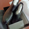 沙驰SATCHI男鞋冬季新品男士切尔西靴子时尚短绒马丁靴高帮棉鞋 黑色（尺码偏大） 40 实拍图