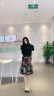 JVH 香港潮牌刺绣包臀半身裙套装女 2020夏季新款复古显瘦上衣两件套 黑色 L 晒单实拍图