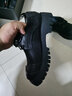 羚步 休闲皮鞋男英伦厚底复古百搭工装鞋真皮透气大头皮鞋潮低帮松糕鞋 黑色 41 实拍图