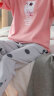 罗蒙睡衣女夏纯棉短袖长裤简约卡通波点睡衣家居服套装 粉色 XL 实拍图