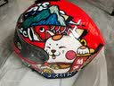 坦克（Tanked Racing）摩托车头盔T127全盔国潮安全帽3C机车双镜片电动车防风男女 招财猫【透明镜片+镀银镜片+头套+尾翼】 XL（适合头围56-57cm） 实拍图