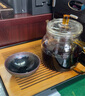 豪祥（HAOXIANG） 轻奢功夫干泡茶盘家用客厅办公室密胺小型沥储水嵌入式托台套装 四方竹形盘（黑） 实拍图