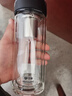 万象双层玻璃杯男女士商务办公泡茶杯加厚大容量便携车载隔热防烫水杯 V273R石墨黑-370ml-尺寸适中 实拍图