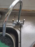 一靓净水器水龙头不锈钢2分双出水家用饮水机专用接水管304过滤器配件 G款：304钢 大弯 双开 快装接口 实拍图