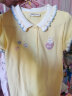 戴维贝拉（DAVE＆BELLA）女童T恤夏装儿童洋气娃娃领短袖小童泡泡袖Polo衫可爱衣服 黄色 120cm（建议身高110-120cm） 晒单实拍图