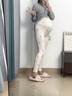 Mom Jane孕妇秋裤内穿春夏薄款家居服产后怀孕期线裤衬裤棉打底裤不勒肚子 粉印樱桃（透气95%棉-200g） XL（120-135斤） 实拍图